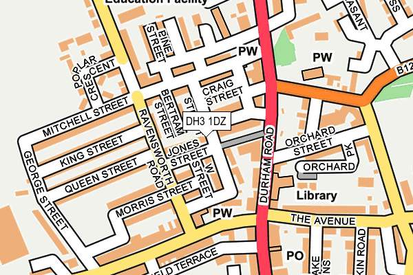 DH3 1DZ map - OS OpenMap – Local (Ordnance Survey)