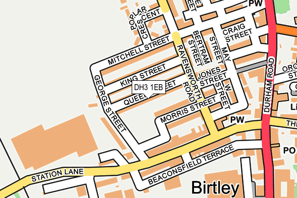 DH3 1EB map - OS OpenMap – Local (Ordnance Survey)