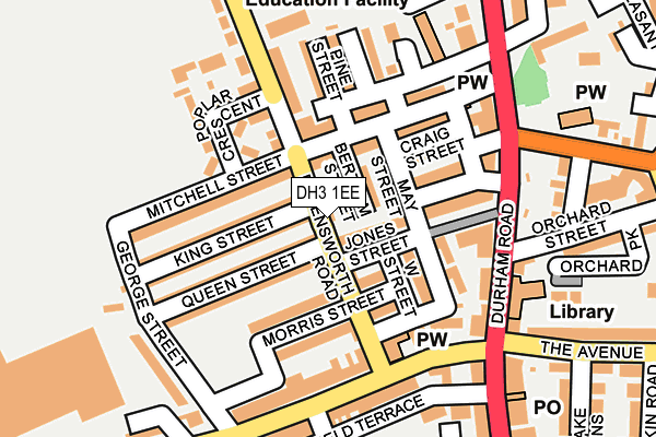 DH3 1EE map - OS OpenMap – Local (Ordnance Survey)
