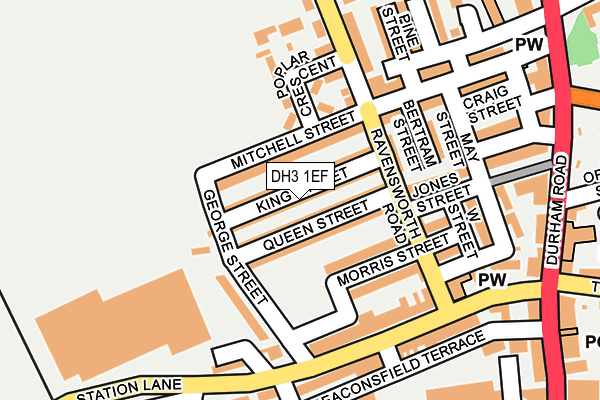 DH3 1EF map - OS OpenMap – Local (Ordnance Survey)