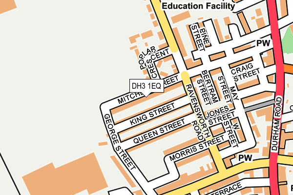 DH3 1EQ map - OS OpenMap – Local (Ordnance Survey)