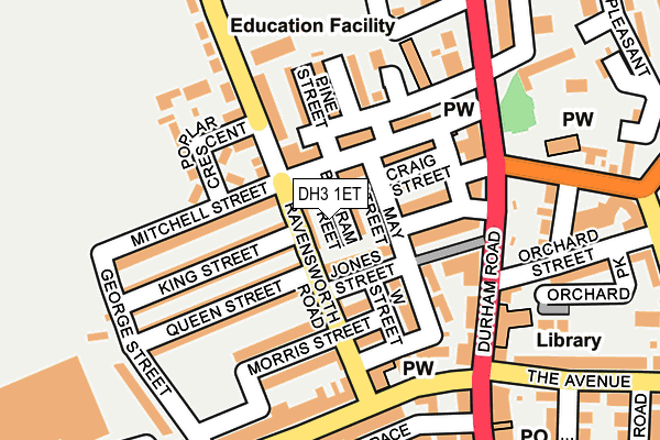 DH3 1ET map - OS OpenMap – Local (Ordnance Survey)