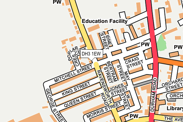 DH3 1EW map - OS OpenMap – Local (Ordnance Survey)
