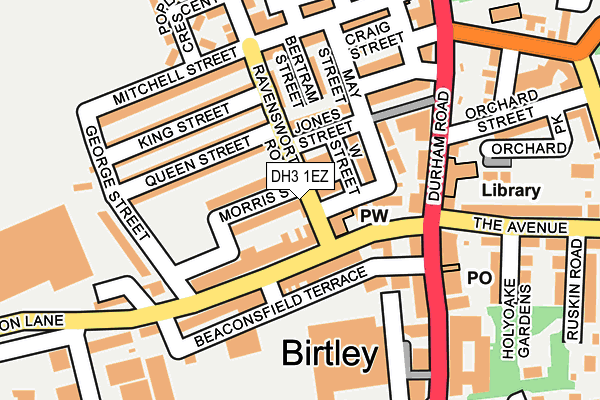 DH3 1EZ map - OS OpenMap – Local (Ordnance Survey)