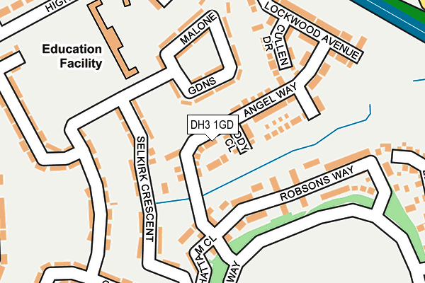 DH3 1GD map - OS OpenMap – Local (Ordnance Survey)