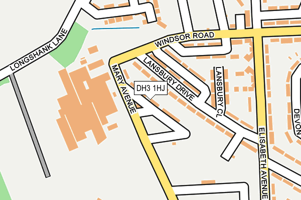 DH3 1HJ map - OS OpenMap – Local (Ordnance Survey)