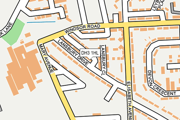 DH3 1HL map - OS OpenMap – Local (Ordnance Survey)