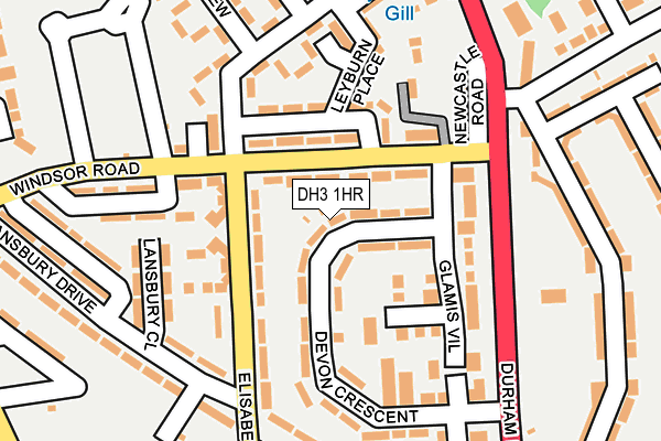DH3 1HR map - OS OpenMap – Local (Ordnance Survey)