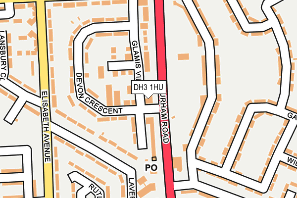 DH3 1HU map - OS OpenMap – Local (Ordnance Survey)