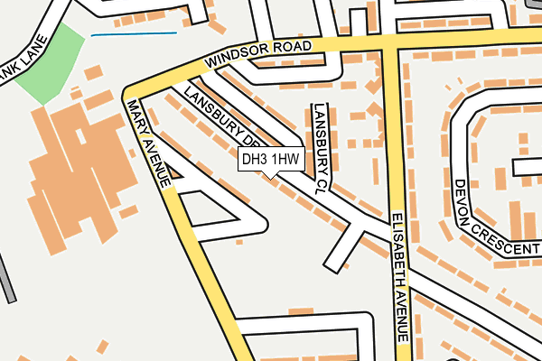 DH3 1HW map - OS OpenMap – Local (Ordnance Survey)
