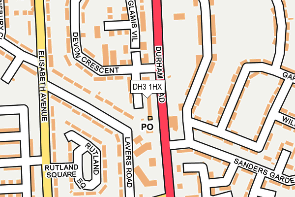 DH3 1HX map - OS OpenMap – Local (Ordnance Survey)