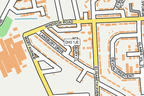 DH3 1JE map - OS OpenMap – Local (Ordnance Survey)