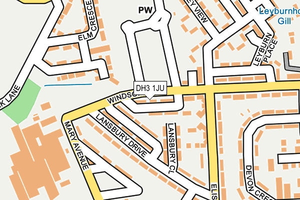 DH3 1JU map - OS OpenMap – Local (Ordnance Survey)