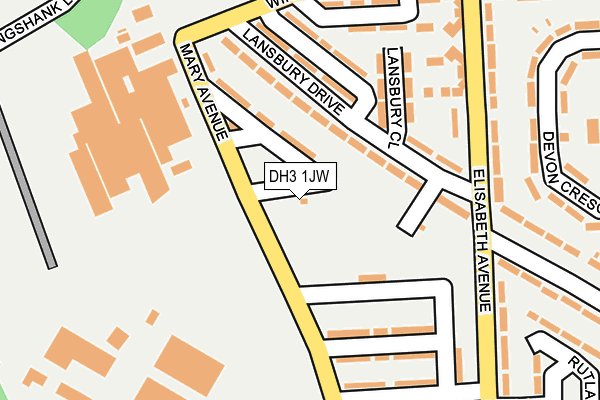 DH3 1JW map - OS OpenMap – Local (Ordnance Survey)