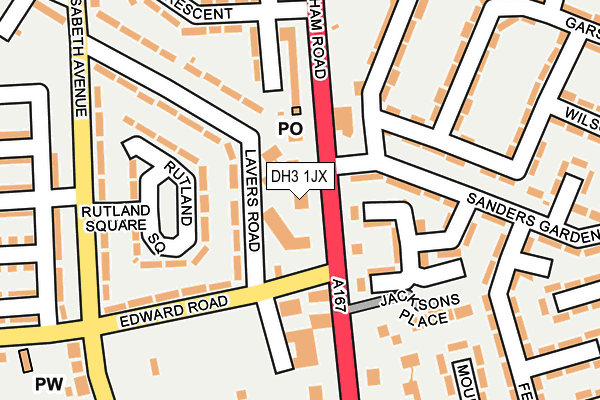 DH3 1JX map - OS OpenMap – Local (Ordnance Survey)