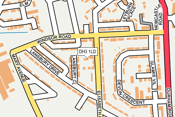 DH3 1LD map - OS OpenMap – Local (Ordnance Survey)