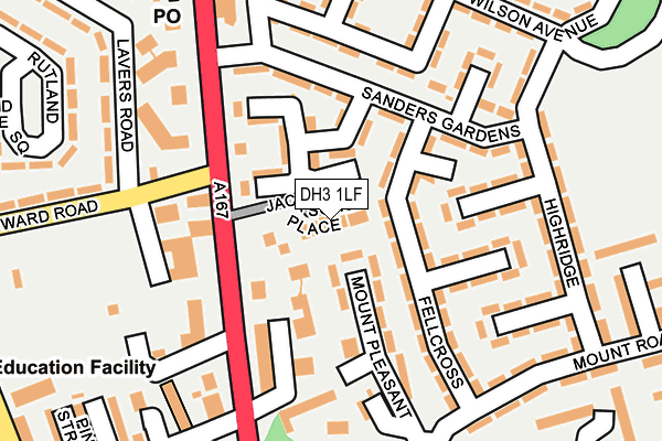 DH3 1LF map - OS OpenMap – Local (Ordnance Survey)