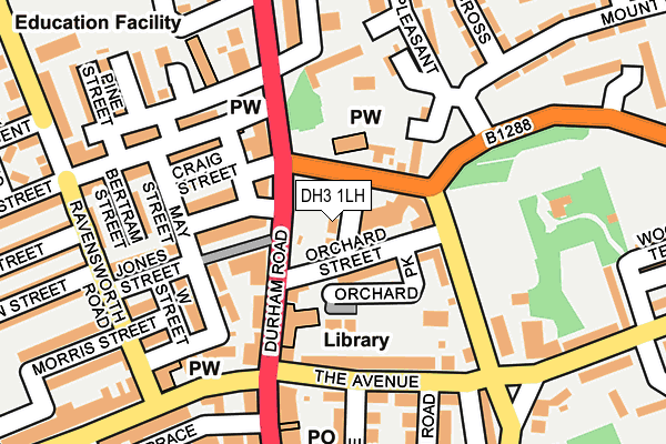 DH3 1LH map - OS OpenMap – Local (Ordnance Survey)