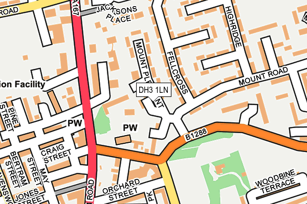 DH3 1LN map - OS OpenMap – Local (Ordnance Survey)