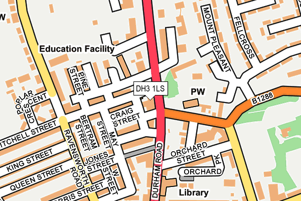 DH3 1LS map - OS OpenMap – Local (Ordnance Survey)