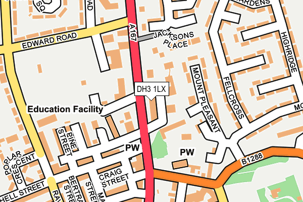 DH3 1LX map - OS OpenMap – Local (Ordnance Survey)