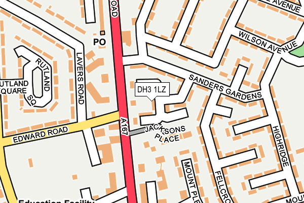 DH3 1LZ map - OS OpenMap – Local (Ordnance Survey)