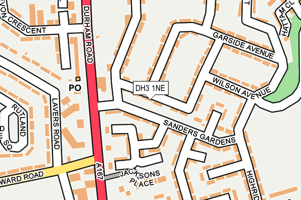DH3 1NE map - OS OpenMap – Local (Ordnance Survey)