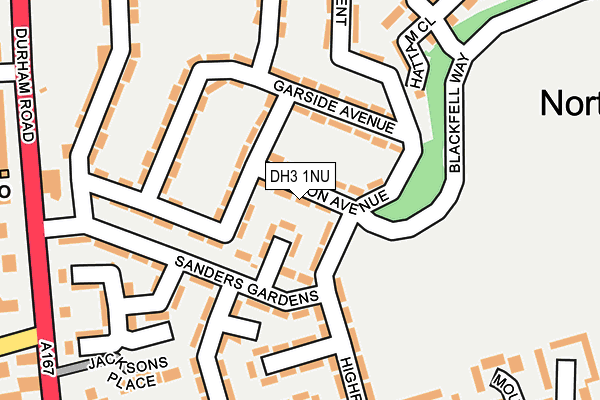 DH3 1NU map - OS OpenMap – Local (Ordnance Survey)