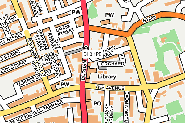 DH3 1PE map - OS OpenMap – Local (Ordnance Survey)
