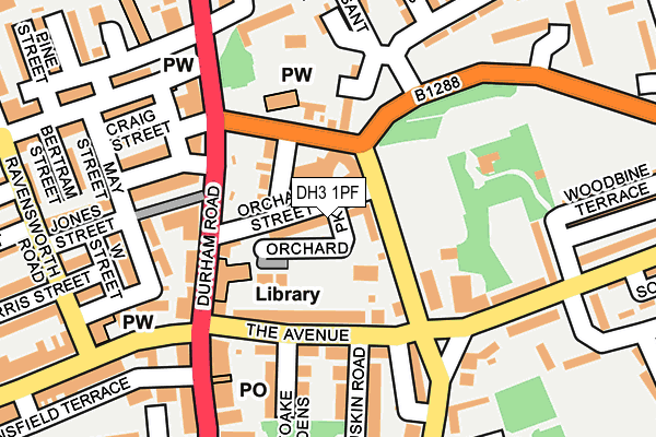 DH3 1PF map - OS OpenMap – Local (Ordnance Survey)