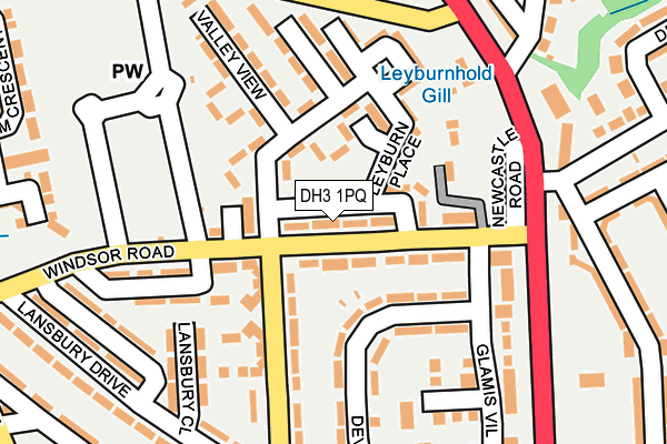 DH3 1PQ map - OS OpenMap – Local (Ordnance Survey)