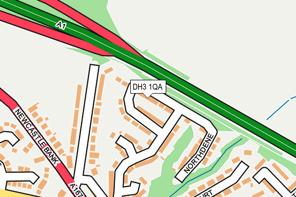 DH3 1QA map - OS OpenMap – Local (Ordnance Survey)
