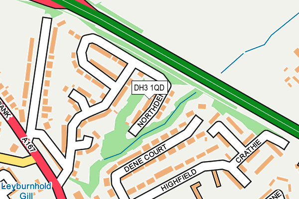 DH3 1QD map - OS OpenMap – Local (Ordnance Survey)
