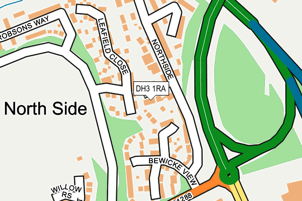 DH3 1RA map - OS OpenMap – Local (Ordnance Survey)