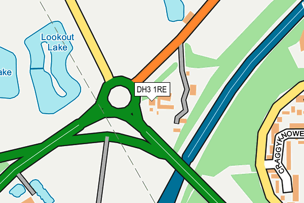 DH3 1RE map - OS OpenMap – Local (Ordnance Survey)
