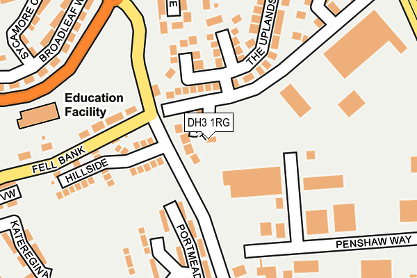 DH3 1RG map - OS OpenMap – Local (Ordnance Survey)