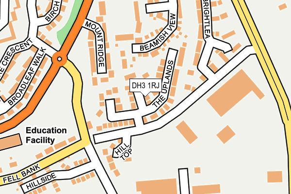 DH3 1RJ map - OS OpenMap – Local (Ordnance Survey)