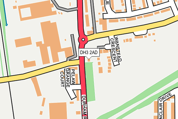 DH3 2AD map - OS OpenMap – Local (Ordnance Survey)