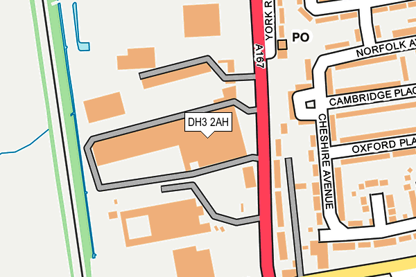 DH3 2AH map - OS OpenMap – Local (Ordnance Survey)