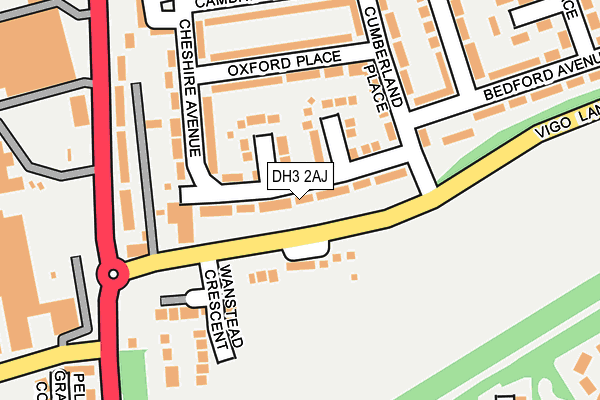 DH3 2AJ map - OS OpenMap – Local (Ordnance Survey)