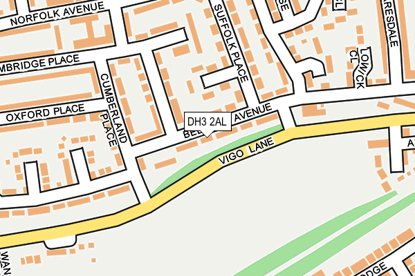DH3 2AL map - OS OpenMap – Local (Ordnance Survey)