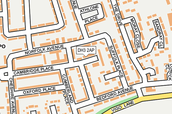 DH3 2AP map - OS OpenMap – Local (Ordnance Survey)