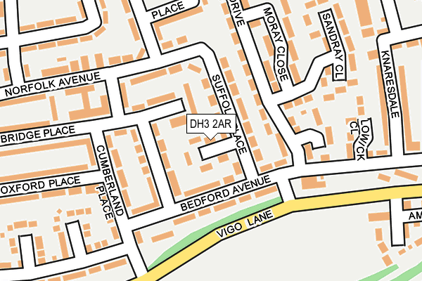 DH3 2AR map - OS OpenMap – Local (Ordnance Survey)