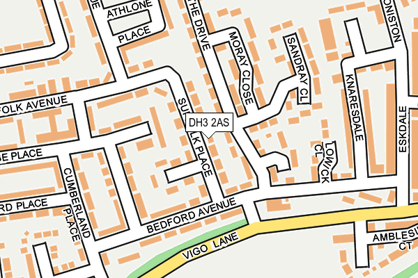 DH3 2AS map - OS OpenMap – Local (Ordnance Survey)