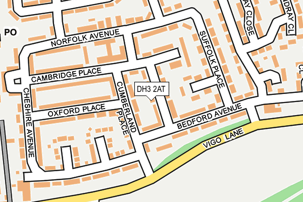 DH3 2AT map - OS OpenMap – Local (Ordnance Survey)