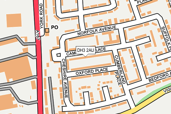 DH3 2AU map - OS OpenMap – Local (Ordnance Survey)