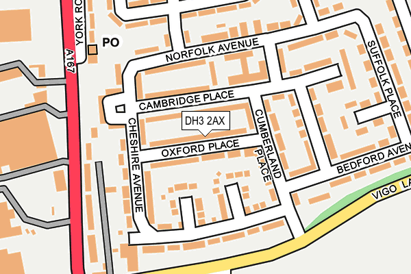 DH3 2AX map - OS OpenMap – Local (Ordnance Survey)
