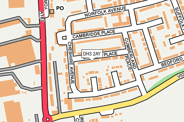 DH3 2AY map - OS OpenMap – Local (Ordnance Survey)
