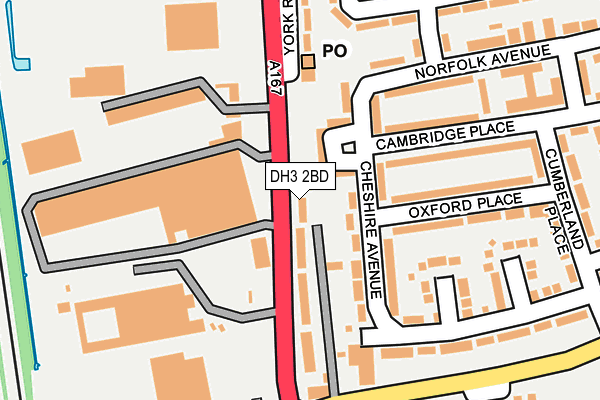 DH3 2BD map - OS OpenMap – Local (Ordnance Survey)