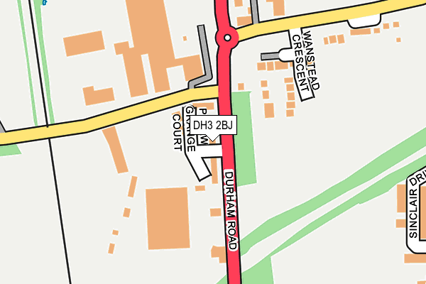 DH3 2BJ map - OS OpenMap – Local (Ordnance Survey)